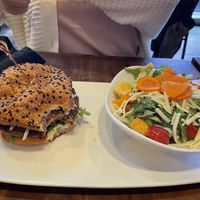 Beyond burger with house salad vegan cheese!  at Yard House in New York City