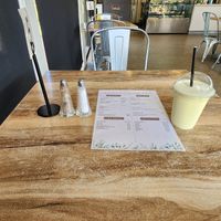 Banana milkshake at Discovery Cafe in Balranald