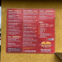 menu   at Shawarma Guys in San Diego