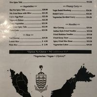 Menu April 2024 at Sri Pinang in Auckland