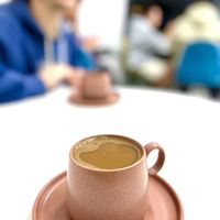 Strong Armenian coffee with homemade oat milk at Darchin in Dilijan