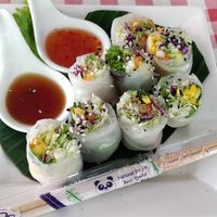 Fresh rice paper spring rolls at Spring Rolls Lanta in Koh Lanta