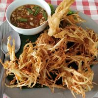 Crispy papaya 'salad' at Spring Rolls Lanta in Koh Lanta