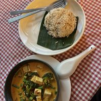 Red Curry with Tofu and rice  at Spring Rolls Lanta in Koh Lanta