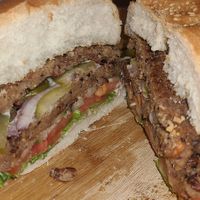 Vegan burger at Big Apple Dive Resort in Puerto Galera