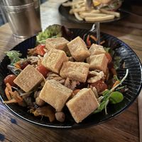 Chickpea salad with tofuu  at Paper Scissors Rock Brew Co in Halls Gap
