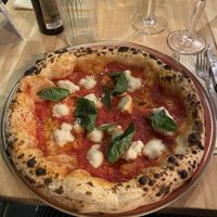 Vegan margherita   at Basils in Brussels