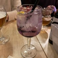 Violet spritz cocktail  at Basils in Brussels