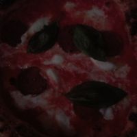 Pizza "Diavola Vegan" at Basils in Brussels