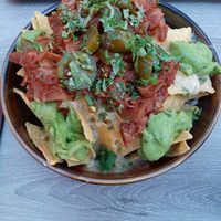 Nachos with almond cheese at La Burrita in Munich