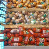 vegan sausages at REWE Markt Berlin Mitte in Berlin