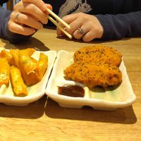 Vorspeisen: Edamame Snack, Süßkartoffel Kroketten at Takumi Chicken & Veggie in Aachen