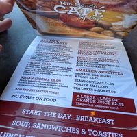 Breakfast menu at Mio Mondo in Bowness-on-windermere