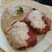 Madallon vegano de lentejas at Librería Puro Verso in Montevideo