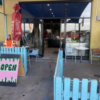 Outside  at Grumpy Donuts in St Peters