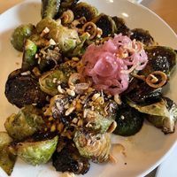 Charred brussel sprouts with fig glaze  at The Barley Mow in West Reading