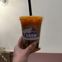 Thai iced tea boba  at Lazy Sundaes - Dumbo in Brooklyn