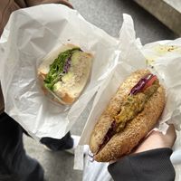 Tuna avocado sandwich and tandoori chicken baguette   at Te Cor Gentil テコールジャンティー in Tokyo