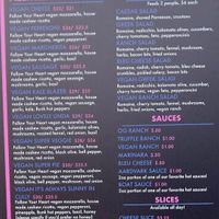 Menu.  They always have a vegetarian and vegan pizza ready for slices too. at Pizza Jerk - Northeast in Portland