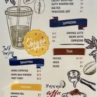 Drinks menu  at Da Beans Green in Mountain View