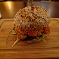 Tempeh burger  😋 at SOIL Vegan Café - East in Amsterdam