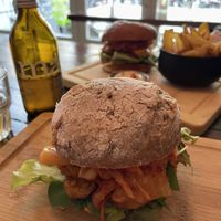 Tempeh burger  at SOIL Vegan Café - East in Amsterdam
