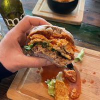 Tempeh burger  at SOIL Vegan Café - East in Amsterdam