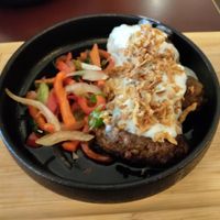 Kofte and creamy garlic sauce at SOIL Vegan Café - East in Amsterdam