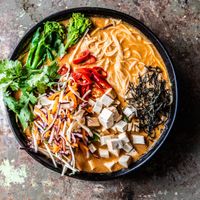 Laksa Ramen at SOIL Vegan Café - East in Amsterdam