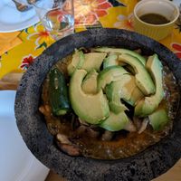 The vegan stew they have is awesome. (Careful, hot and spicy!). You can really taste the quality. It comes in a lava-bowl fresh from the kitchen and is still bubbling when it arrives at the table. It is served with warm homemade corn tortillas.  at Skating Tacos in Leonberg