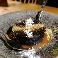Vegan chocolate fondant at Garden Pizza Granollers in Granollers