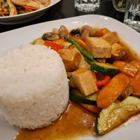 Vegetables,  tofu in vegan ouster sauce at Enjoy Saigon in Bergen