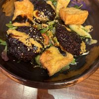 black rice and tofu with lovely salad  at Hoa Rong in Berlin
