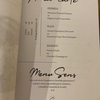 Current menu. We had the tasting menu below and all courses were vegan.  at Sensible in Montpellier