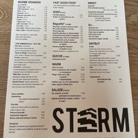 Menu   at Café STORM in Antwerpen