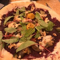 New vegan pizza. With purple cabbage and Zucchini.   at Antica Pizzeria Nennillo - Belgisches Viertel in Cologne
