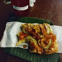 Pizza vegana artesanal at Taboo Tiki Bar in Florianopolis