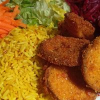Arroz al curry con verduras apanadas at Matargashti in Villarrica