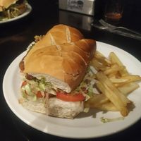 Chorizo sandwich at Cocina VegetarianA Jujuy in San Salvador De Jujuy