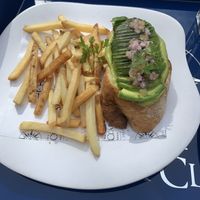 Avo toast and fries (cooked in separate fryer)  at Sofitel Santa Clara in Cartagena