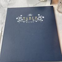 The menu  at The Table Bistro in Abbotsford