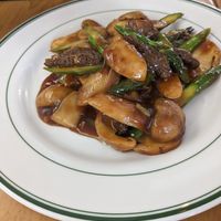 Mushrooms asparagus and "beef" at ALT.a - Dosan in Seoul