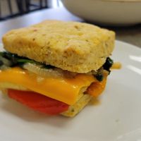 Garden egg biscuit at Aurora's Cafe and Gifts in Syracuse