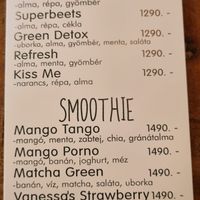 Hungarian menu at Csicseri Gozsdu in Budapest