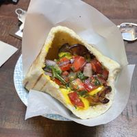 Vegan Sabich with grilled eggplant  at Csicseri Gozsdu in Budapest