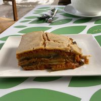 Eggplant lasagna  at El Arbol in Santiago