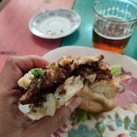 Choripán at La Vegana in Buenos Aires