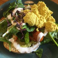 Vegan breakfast with tofu and avocado   at Waterfront Bar & Kitchen in Paraparaumu