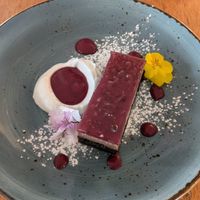Chocolate and boysenberry pave at Waterfront Bar & Kitchen in Paraparaumu