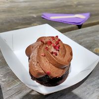 Choc mud cupcake at Rubie's Place in Dwellingup